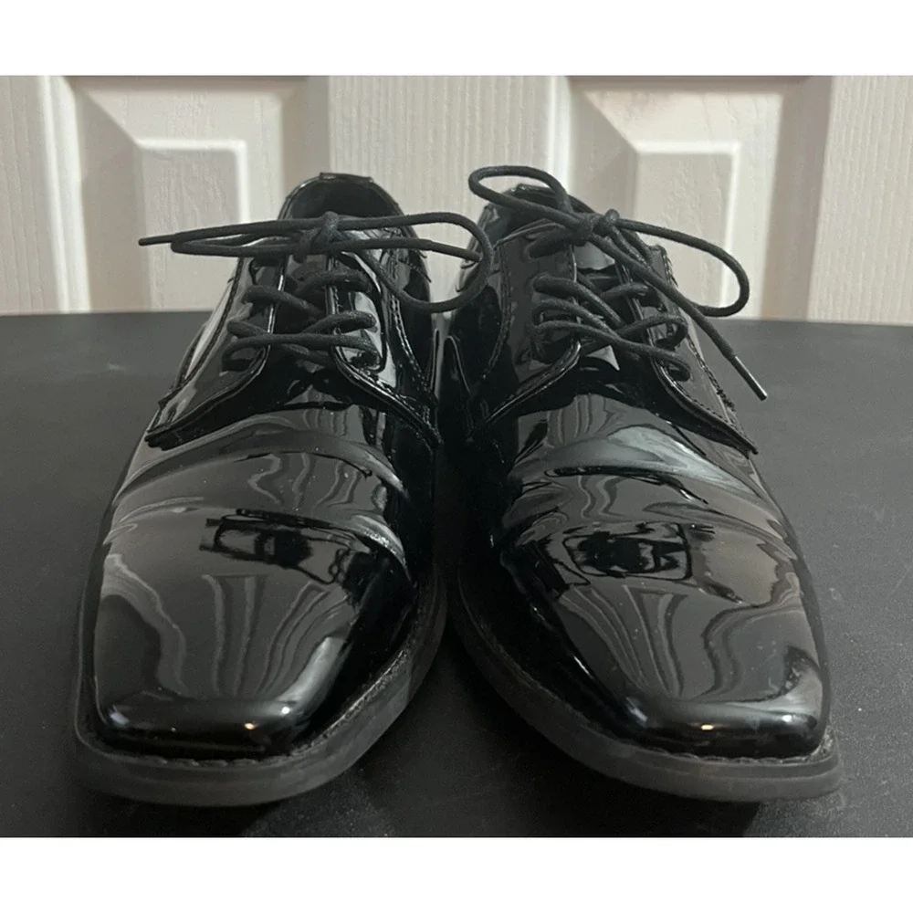 Faranz Patent Men's PU Leather Dress Shoes Square Toe Loafer Size 7.5 F4692